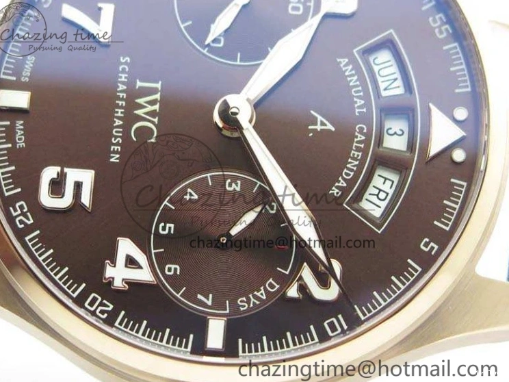 MIROTIME 0510 Popular Big Pilot Real PR IW502706 RG YLF 1:1 Best Edition Brown Dial On Calfskin Strap A 7223